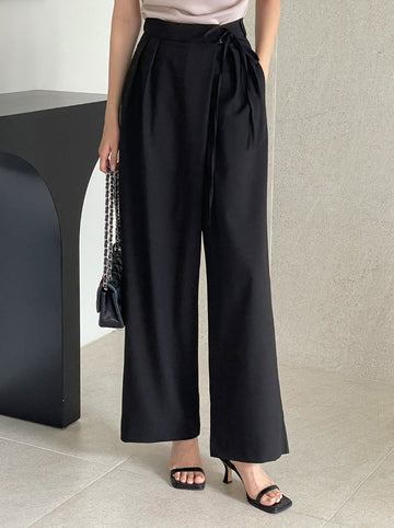 Carpit Unbalanced Wrap Wide Slacks